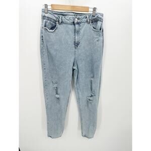 Vanilla Star Light Wash Blue Cotton Blend Denim Mom Jeans Women's Size 17‎